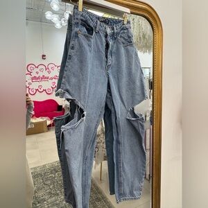 PrettyLittleThing Blue Denim Boyfriend Jeans